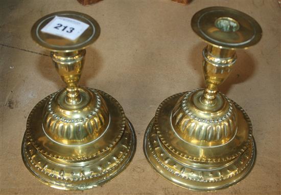 Pair brass candlesticks